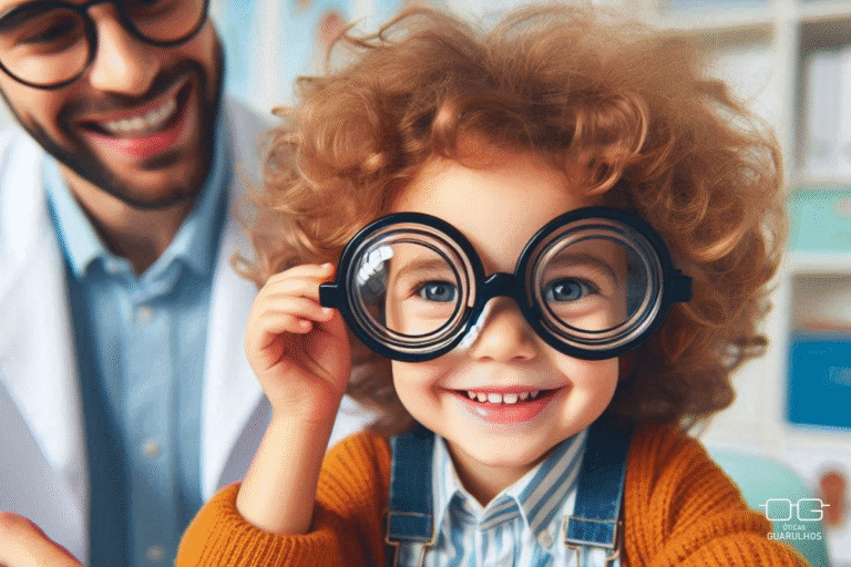 uma criança no oftalmologista