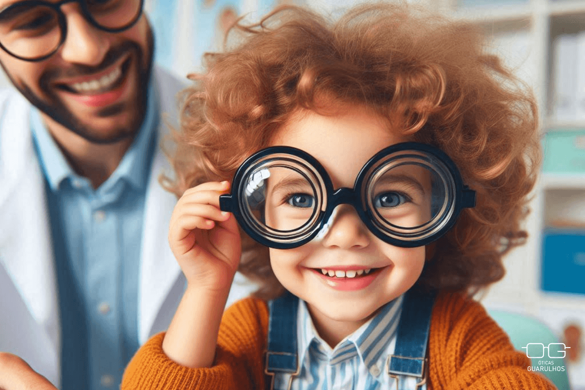 uma criança no oftalmologista